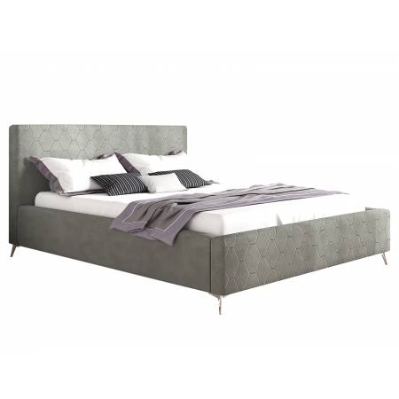 Łóżko tapicerowane z pojemnikiem 200 x 200 cm BENICI